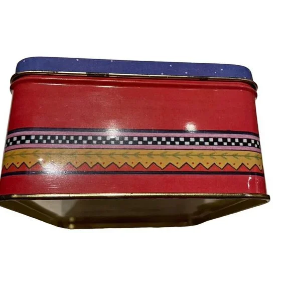 Mary Englbreit Christmas Tin Peace on Earth Vintage Metal Box with Lid u - Picture 5 of 8